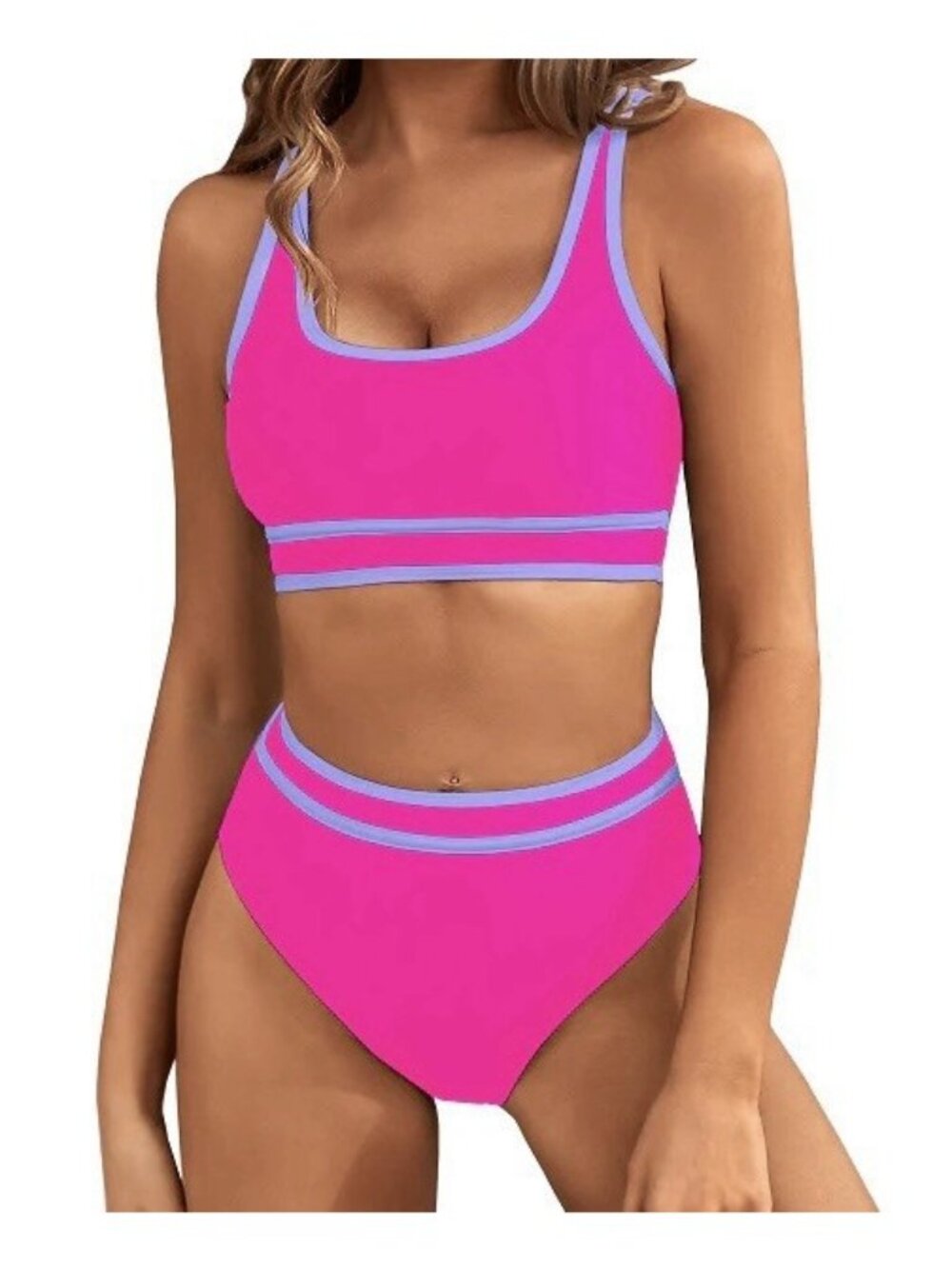 Blooming Jelly Bikini Womens XL NWT Pink Swimsuit 2pc High Waist Cheeky Bathing